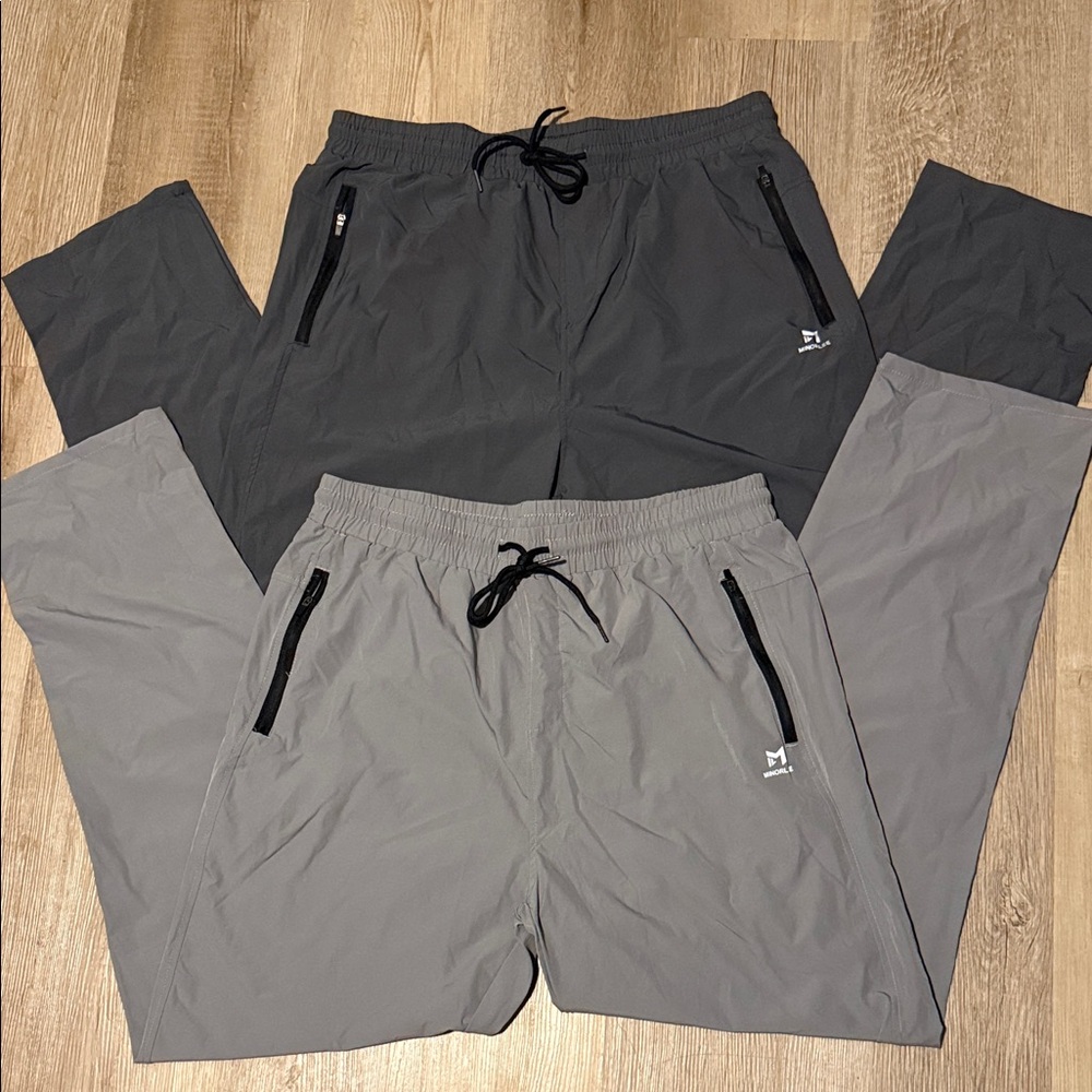 NWOT Men's Gray Elastic-Waist Performance Pants